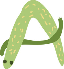Letter A alligator illustration
