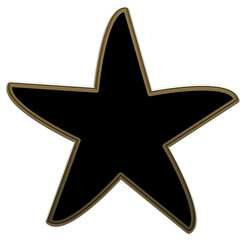 3d star, Black star transparent background.