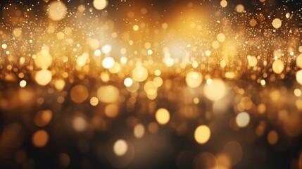 Fototapeta premium Abstract dark golden bokeh Christmas background
