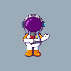 talented Astronaut announcer speak mic tell breaking true news. Science Technology Icon Concept