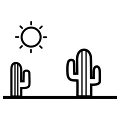 Desert Line Icon Illustration 