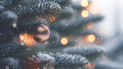 Close up of a Christmas tree with ornaments