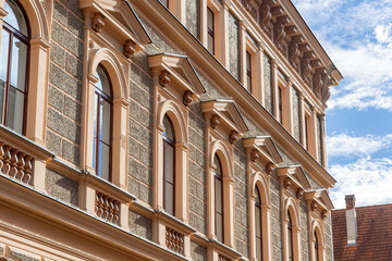 Transilvania University's Ornate Windows in Brasov
