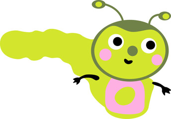 Caterpillar kid illustration