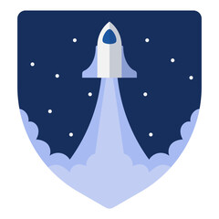 space rocket badge vector