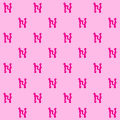 Abstract Melted Letter N Vector Seamless Pattern	