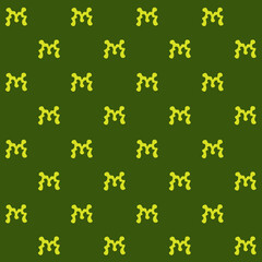 Abstract Melted Letter M Vector Seamless Pattern	