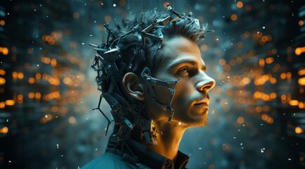 Digital technology human anatomy. AI Generated