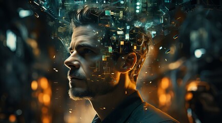 Digital technology human anatomy. AI Generated