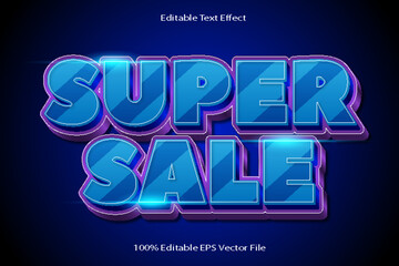 Obraz premium Super Sale Editable Text Effect Emboss Cartoon Gradient Style