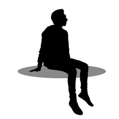 Men sitting silhouette 