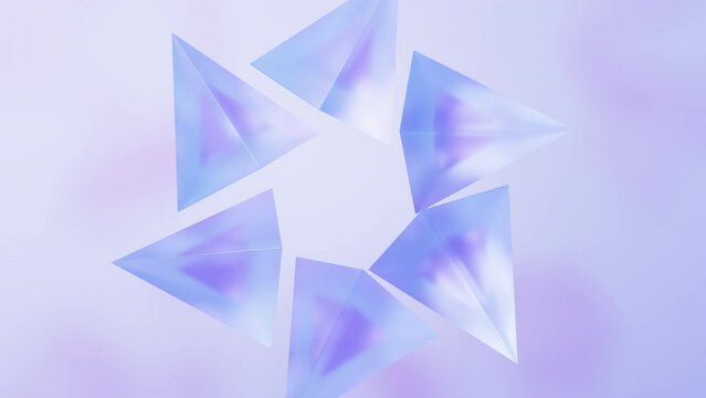 Transparent glass geometry, 3d rendering.