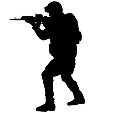 recommend clip art: Soldiers silhouette vector illustration. Military soldier graphic resources for icon, symbol, or sign. Soldier silhouette for military, army, security, war or defense