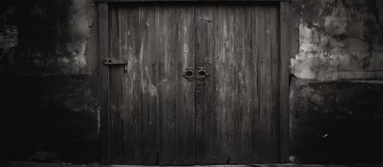 Fotobehang Oude deur Black effect on an aged door