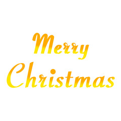 Merry Christmas Calligraphy orange and yellow