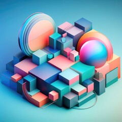 Abstract Geometric Shapes and Colors