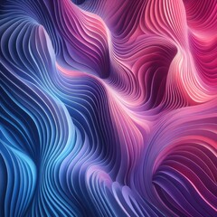 An abstract image of a wave-like pattern in different shades of pink, purple and blue