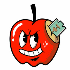 happy halloween apple cartoon
