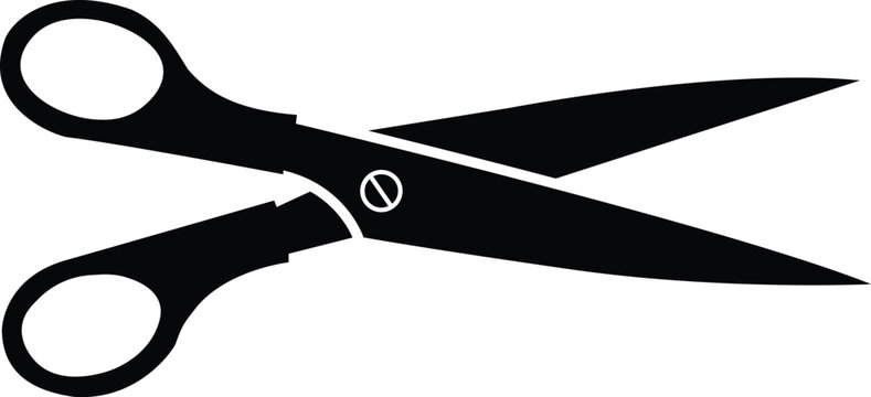 Scissors Icon. Flat icon style. Black Scissors on white background.