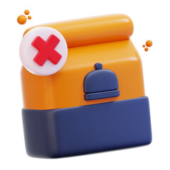 3d rendering cancel food order illustration