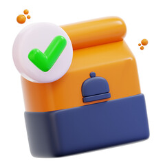 3d rendering confirm food order illustration