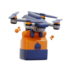 3d rendering drone food delivery illustration