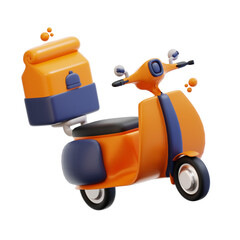 3d rendering food delivery bike illustration