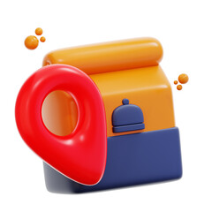 3d rendering food delivery location illustration