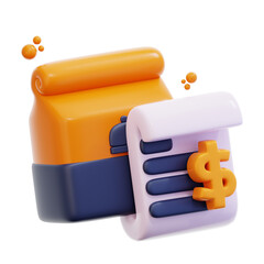 3d rendering food bill illustration