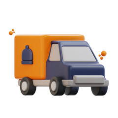 3d rendering food delivery truck illustration