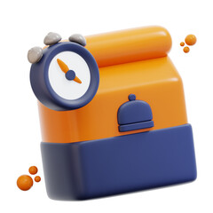 3d rendering food delivery time illustration