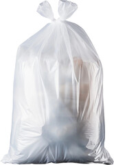 투명한 배경 위의 흰색 비닐봉투