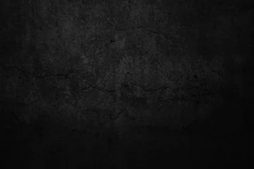 Fotobehang Black dark concrete wall background. Pattern board cement texture grunge dirty scratched for show anthracite promote product urban floor and abstract paper design element decor. Blackboard blank. © Manitchaya