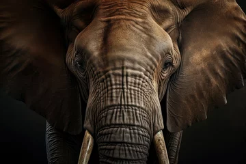 Keuken spatwand met foto Close up of elephant. Wild African elephant close up © Neda Asyasi