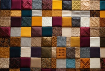 A patchwork of different textures and colors, each square unique yet harmoniously blending with the others.