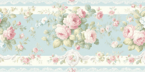 Vintage watercolor background with flowers.