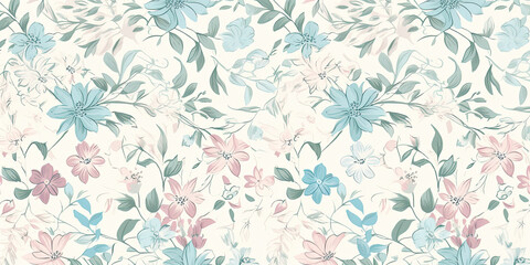  Vintage watercolor background with flowers.