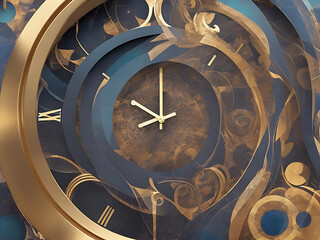 Obraz premium Infinity and other time related concepts. Clock hands. Spiral effect. Generative AI.