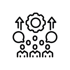 Black line icon for collective 