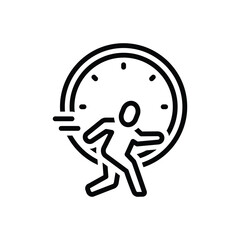 Black line icon for action