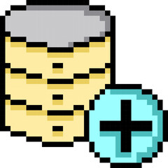 Data, Pixelart, Plus, Add, Database Collection Set. 