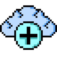 Data, Plus, Pixelart, Add, Cloud Collection Set. 