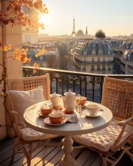 Photo sur Aluminium Paris Breakfast with a city view