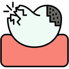 Dental Caries Icon. Plaque Dirty Tooth Symbol Stock Illustration. Vector Solid Icons For UI Web Design And Presentation