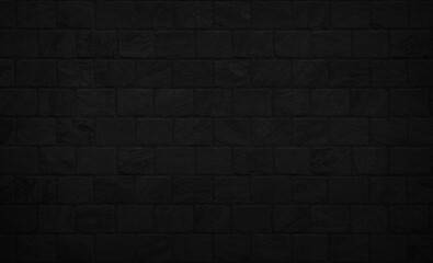 Abstract dark black brick wall texture pattern background, Wall brick surface texture. Brickwork...