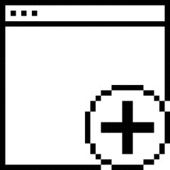 Web, Internet, Pixelart, Add, Website Collection Set. 