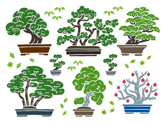 盆栽のイラストセット