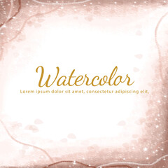 Vector watercolor splash background with lines and sparkles