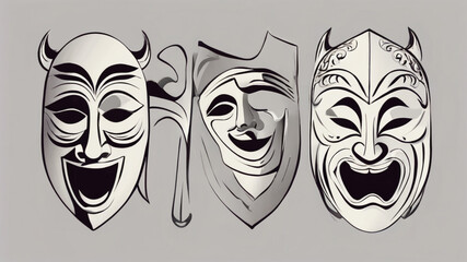 comedy and tragedy mask hd wallpaper