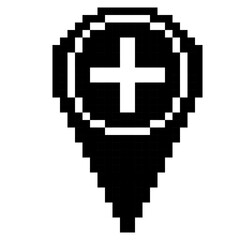 Pin, Plus, Pixelart, Add, Position Collection Set. 